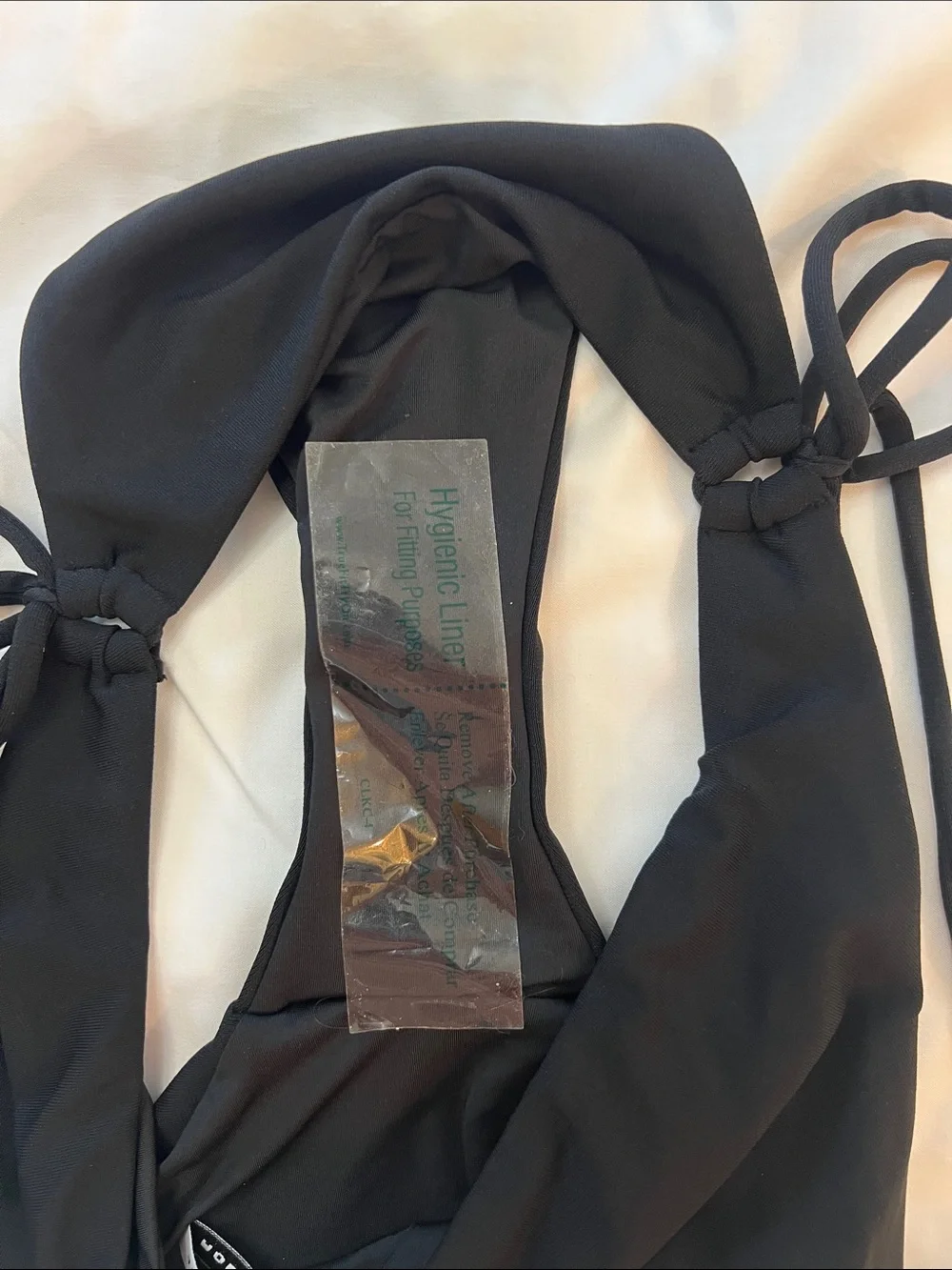NEW Robin Piccone Aubrey Loop Tie Side Bikini Bottom Black Style 221763 Small